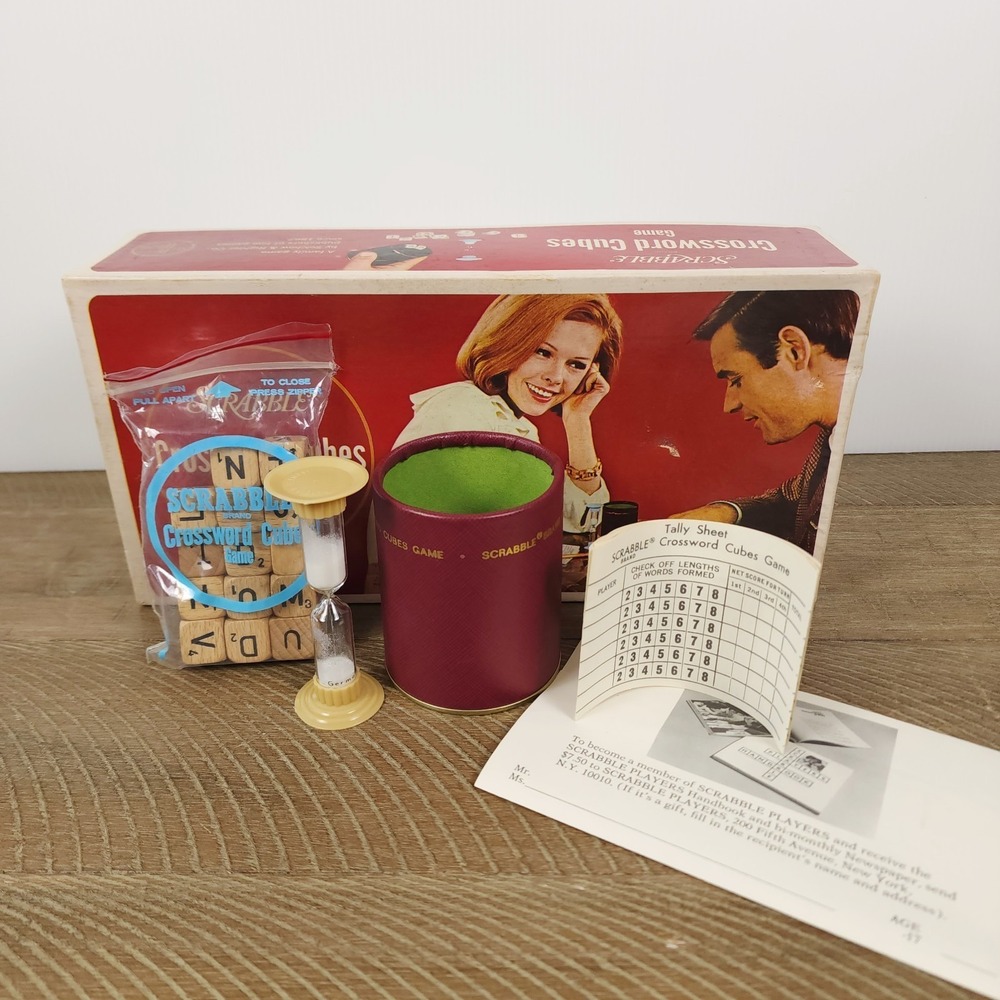 Vintage Scrabble Crossword Cubes Game 1968 Complete Selchow & Righter Co
